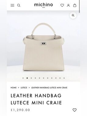 Michino Mini Craie Leather Satchel - Craie (Cream)